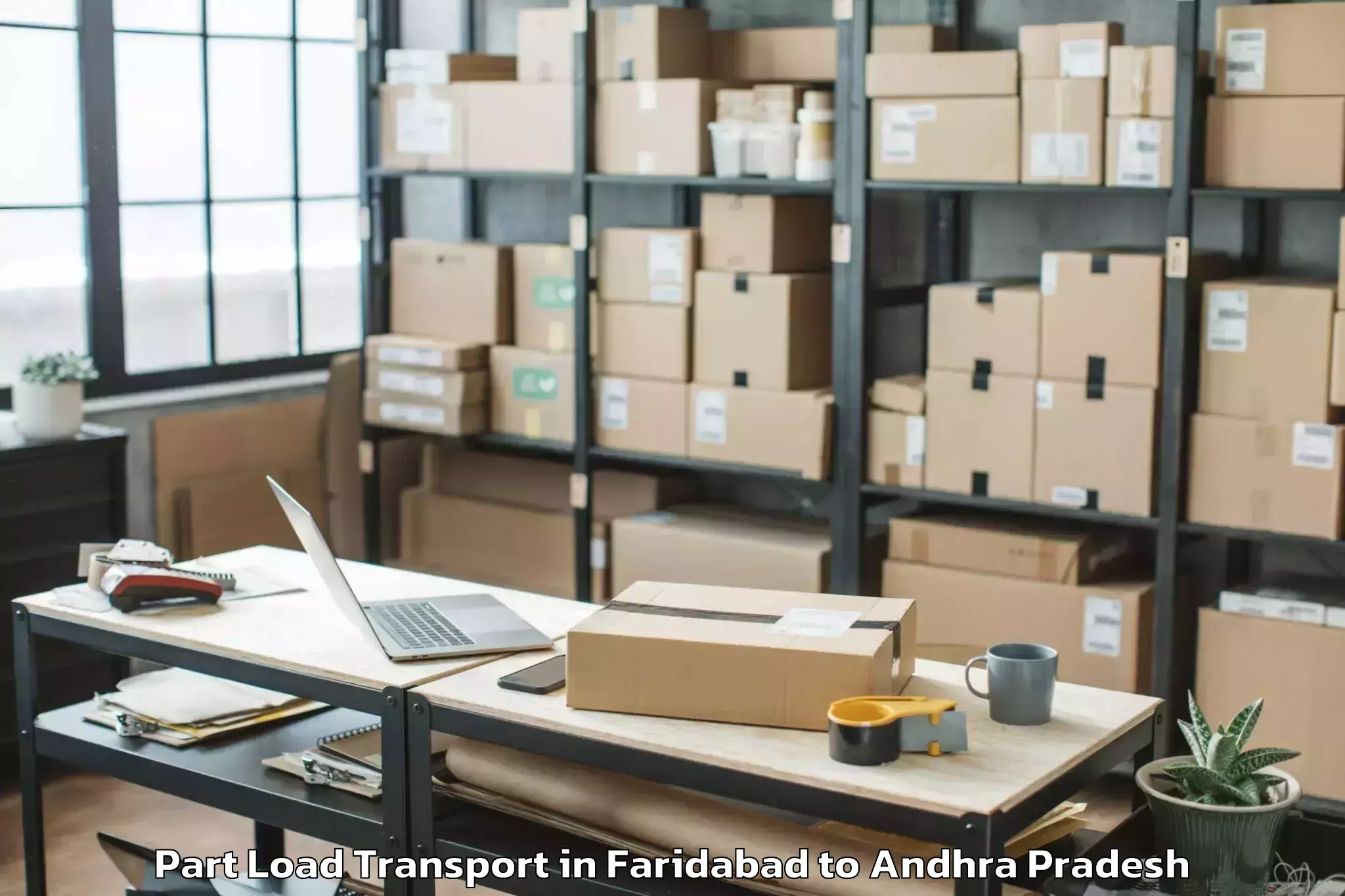 Book Faridabad to Komarolu Part Load Transport